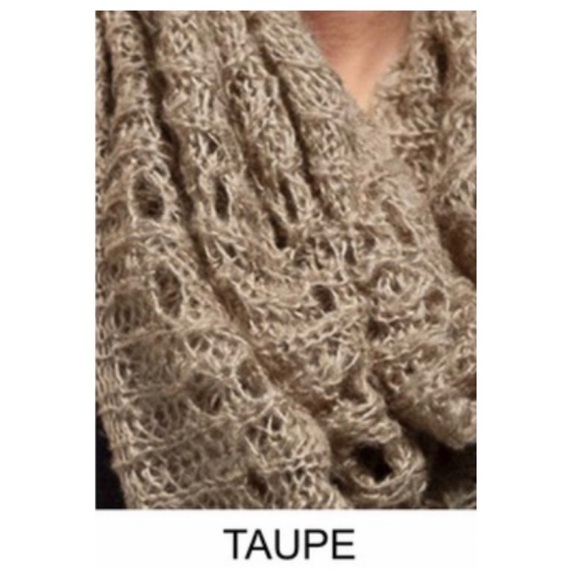 (58)New Ruggine Fall Winter Taupe Open Knit Oblong Scarf - Picture 4 of 4
